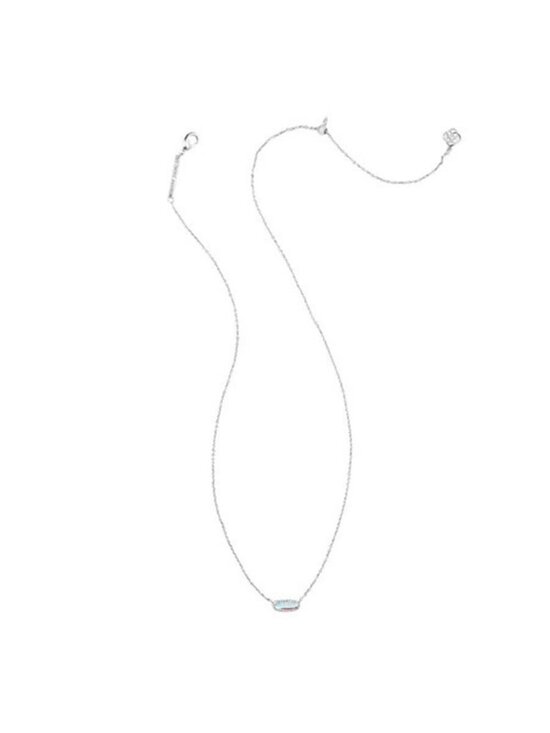 Kendra Scott Jewelry - Kendra Scott Emma Rhodium Over Brass Pendant Necklace - Dichroic Glass